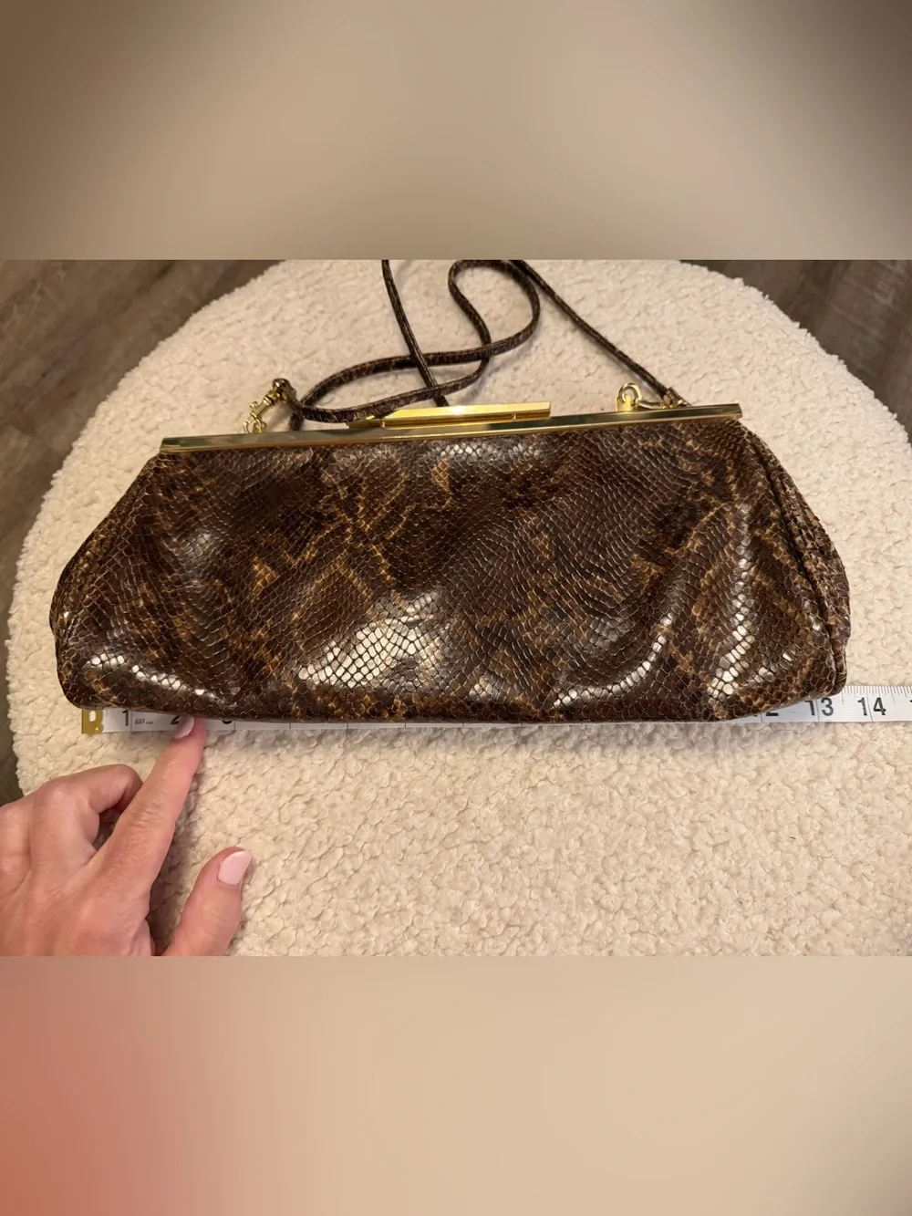 ✨ Vintage TANNER Made in Italy Genuine Snakeskin 2-in-1 Clutch ✨